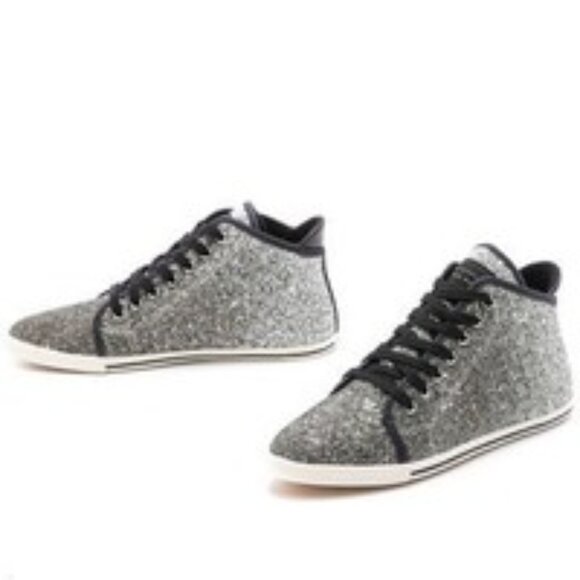 Marc by Marc Jacobs Glitter High Tops - Silver - Size: 9 - Picture 1 of 4